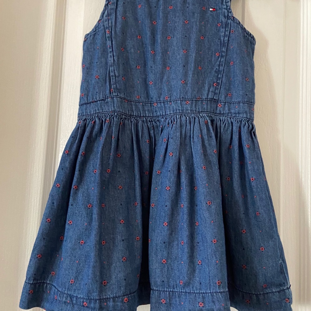 Red flower Jean overalls